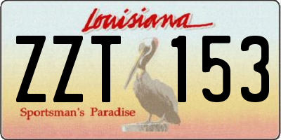 LA license plate ZZT153