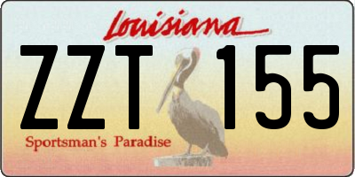 LA license plate ZZT155