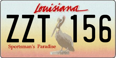 LA license plate ZZT156
