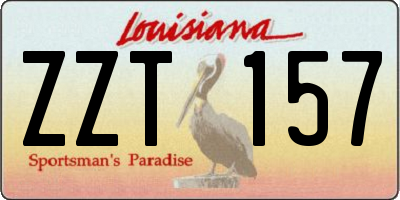 LA license plate ZZT157