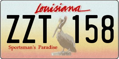 LA license plate ZZT158