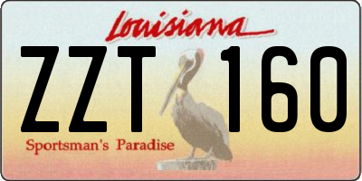 LA license plate ZZT160