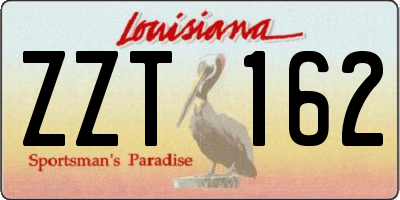 LA license plate ZZT162