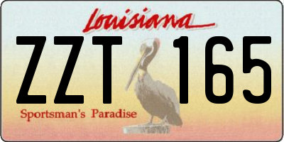 LA license plate ZZT165