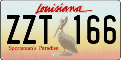 LA license plate ZZT166