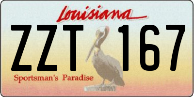 LA license plate ZZT167