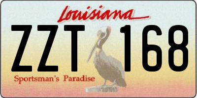 LA license plate ZZT168