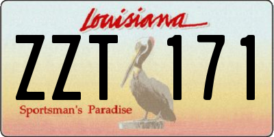 LA license plate ZZT171