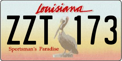 LA license plate ZZT173