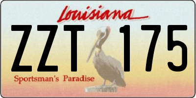 LA license plate ZZT175