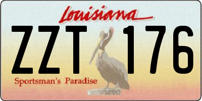 LA license plate ZZT176