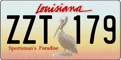 LA license plate ZZT179