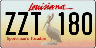 LA license plate ZZT180