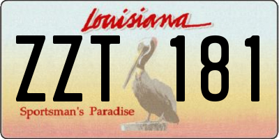 LA license plate ZZT181