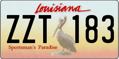 LA license plate ZZT183