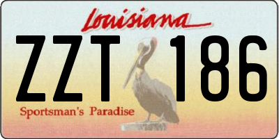 LA license plate ZZT186