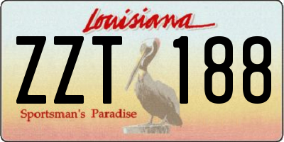 LA license plate ZZT188