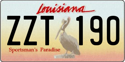 LA license plate ZZT190