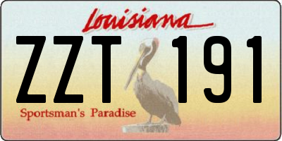 LA license plate ZZT191