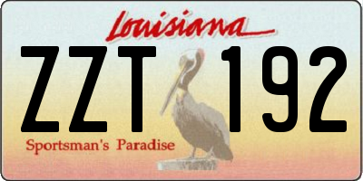 LA license plate ZZT192