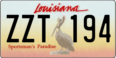 LA license plate ZZT194