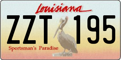 LA license plate ZZT195