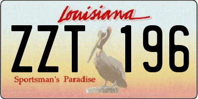 LA license plate ZZT196