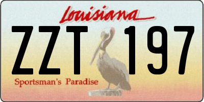 LA license plate ZZT197