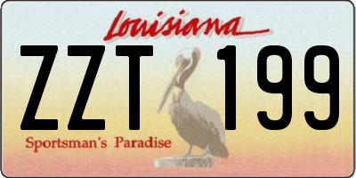 LA license plate ZZT199