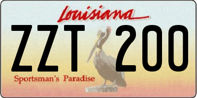 LA license plate ZZT200