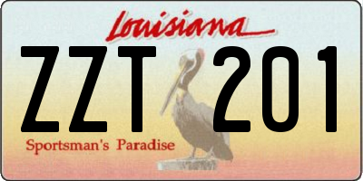 LA license plate ZZT201