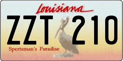 LA license plate ZZT210