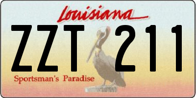 LA license plate ZZT211