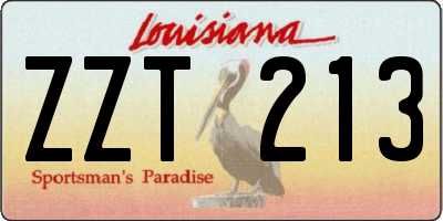 LA license plate ZZT213