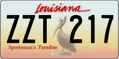 LA license plate ZZT217