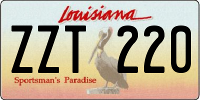 LA license plate ZZT220