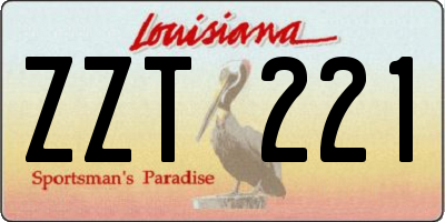 LA license plate ZZT221