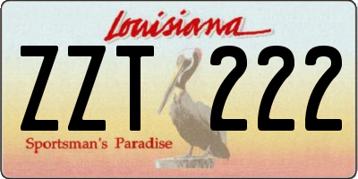 LA license plate ZZT222