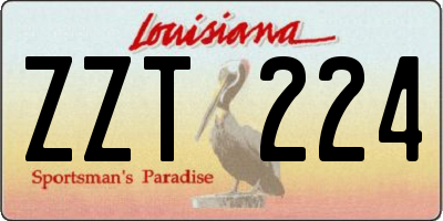 LA license plate ZZT224