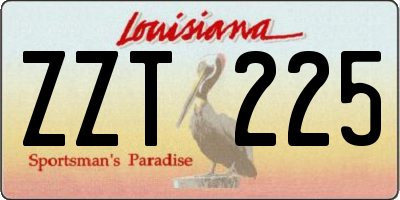 LA license plate ZZT225