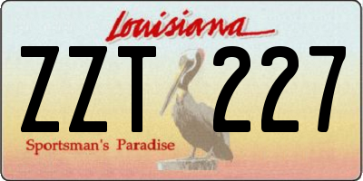 LA license plate ZZT227