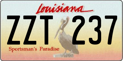 LA license plate ZZT237