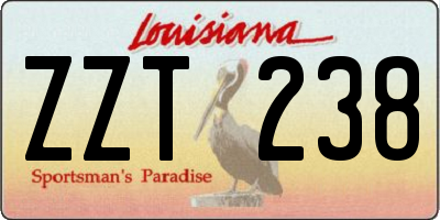 LA license plate ZZT238