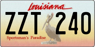 LA license plate ZZT240