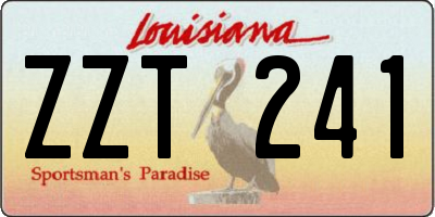 LA license plate ZZT241