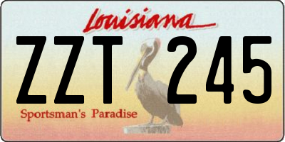 LA license plate ZZT245