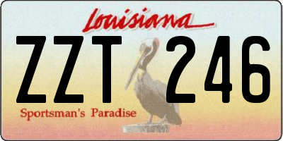 LA license plate ZZT246