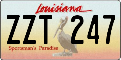 LA license plate ZZT247