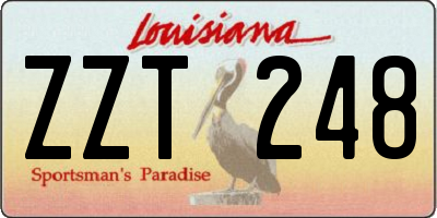 LA license plate ZZT248