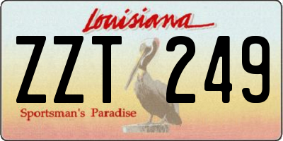 LA license plate ZZT249